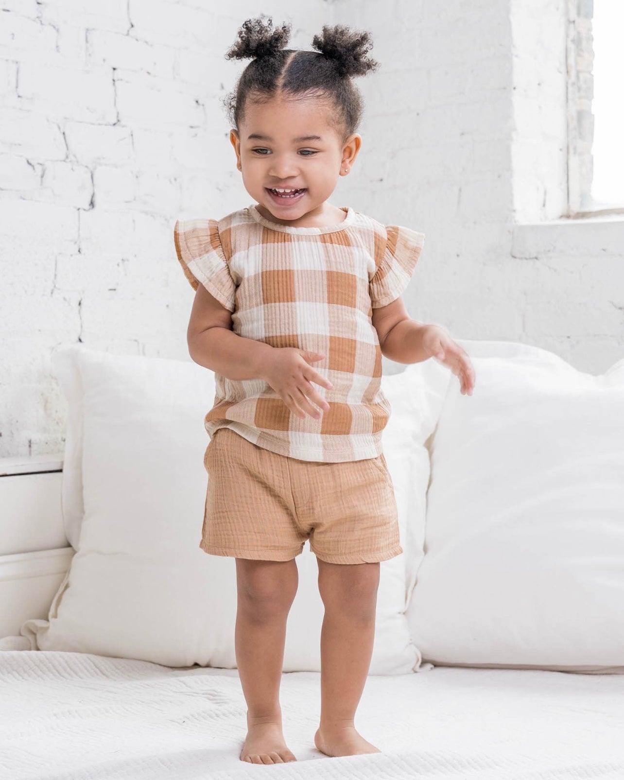 Ashby Muslin Shorts- Tan