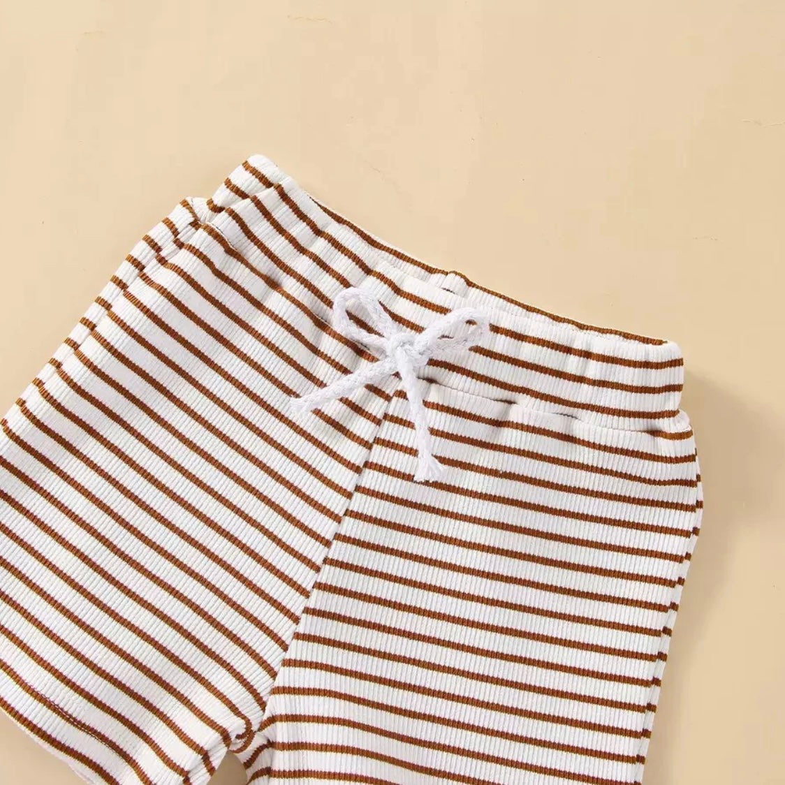 Ribbed Striped Two Piece Set - Rust Stripe