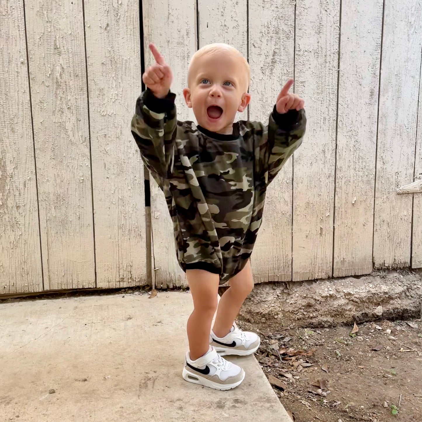 Sweatshirt Romper - Camo