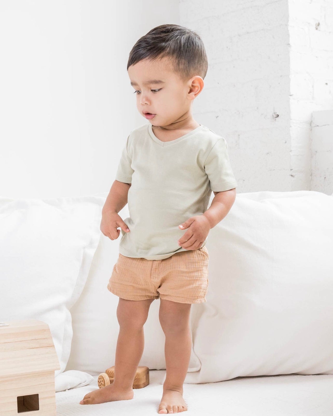 Ashby Muslin Shorts- Tan