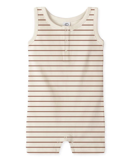 Nile Romper - Griff Stripe/Cedar