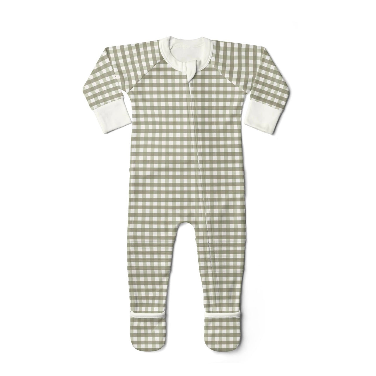 Viscose from Bamboo Organic Cotton Footie - Gingham