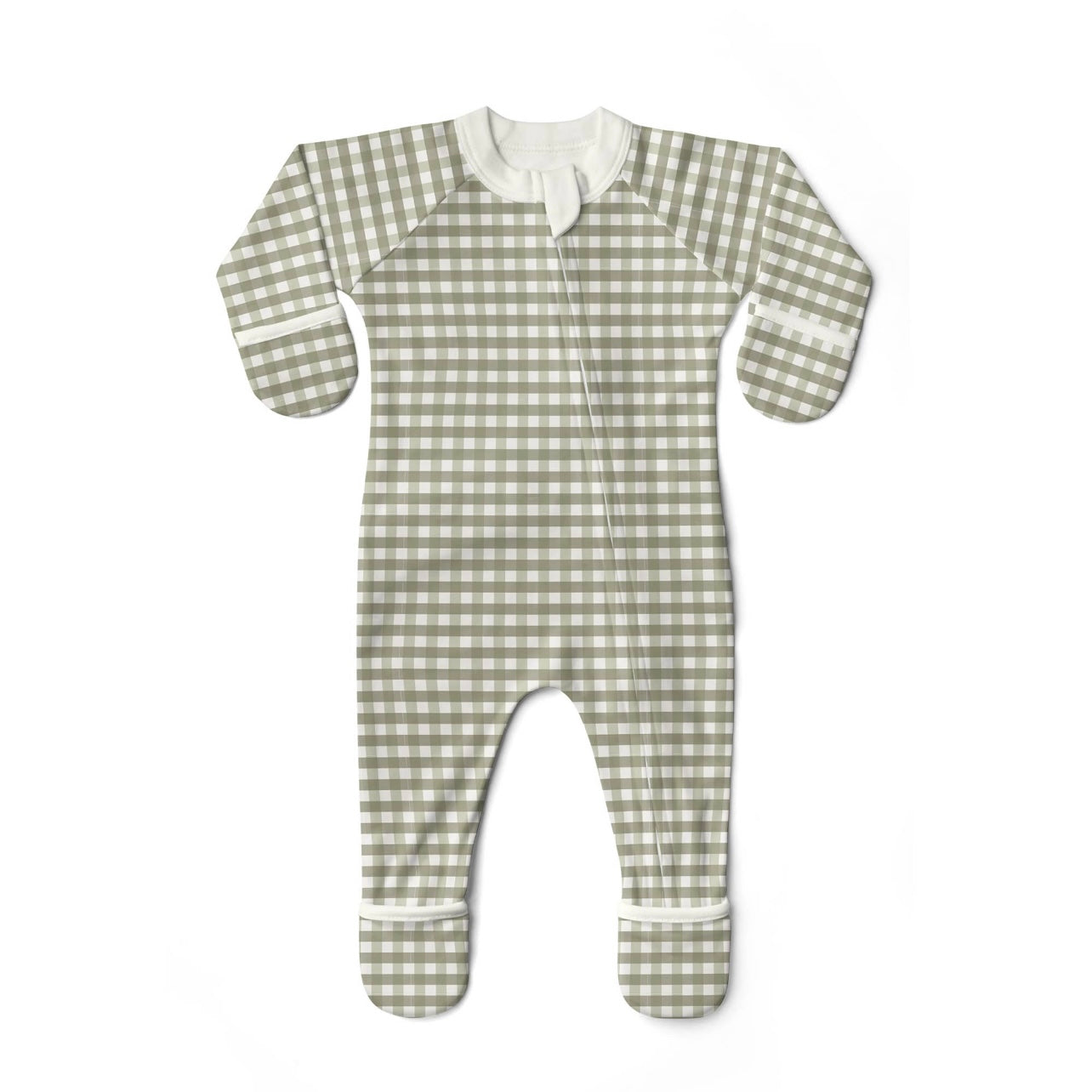 Viscose from Bamboo Organic Cotton Footie - Gingham