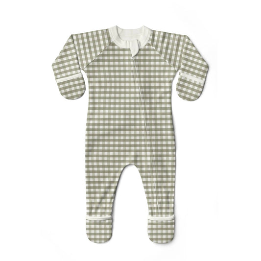 Viscose from Bamboo Organic Cotton Footie - Gingham